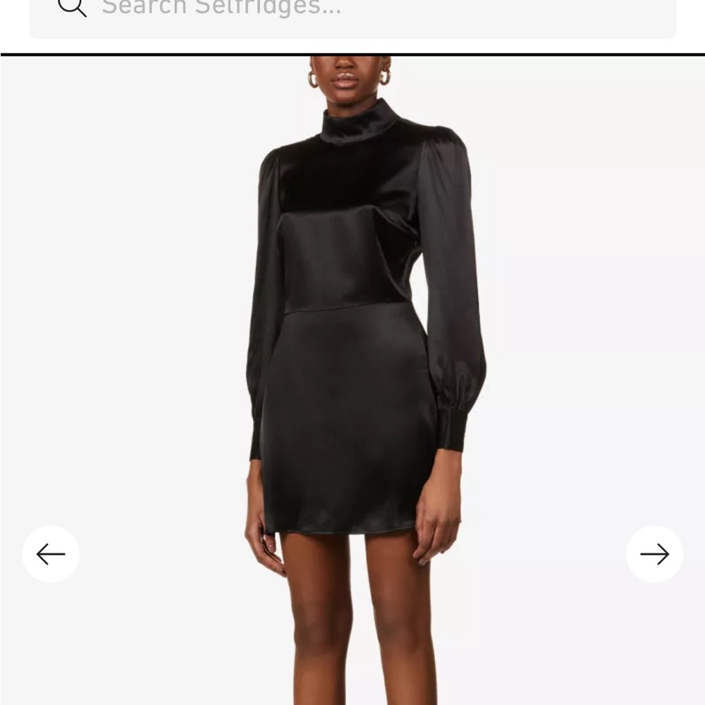 REFORMATION Black Kim backless silk-satin mini dress 8